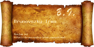 Brunovszky Irma névjegykártya