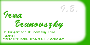 irma brunovszky business card